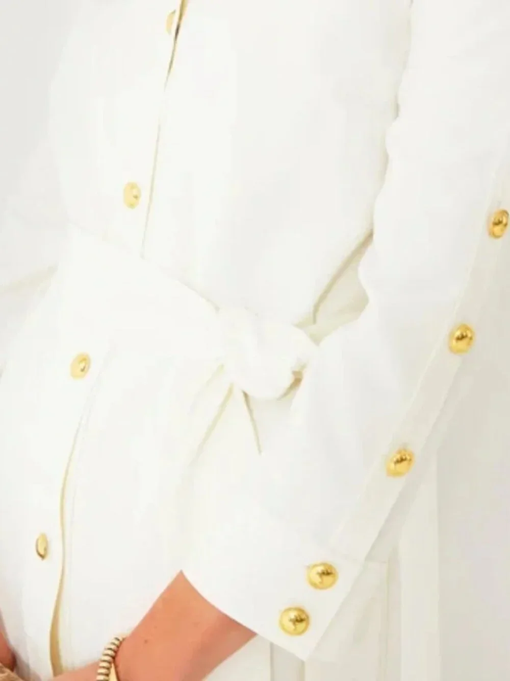 TUCKERNUCK Sarah Creme Belted Midi Dress NWT Large